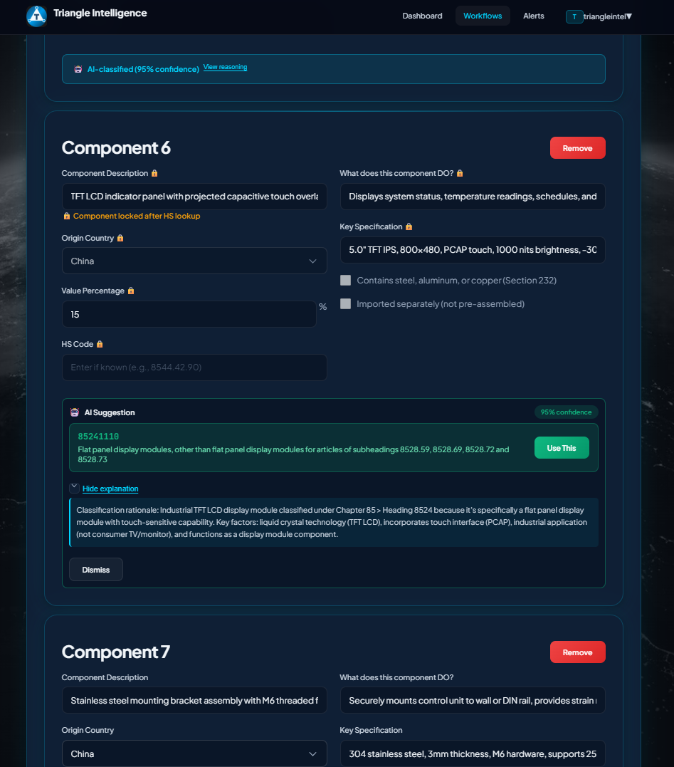 Component details preview